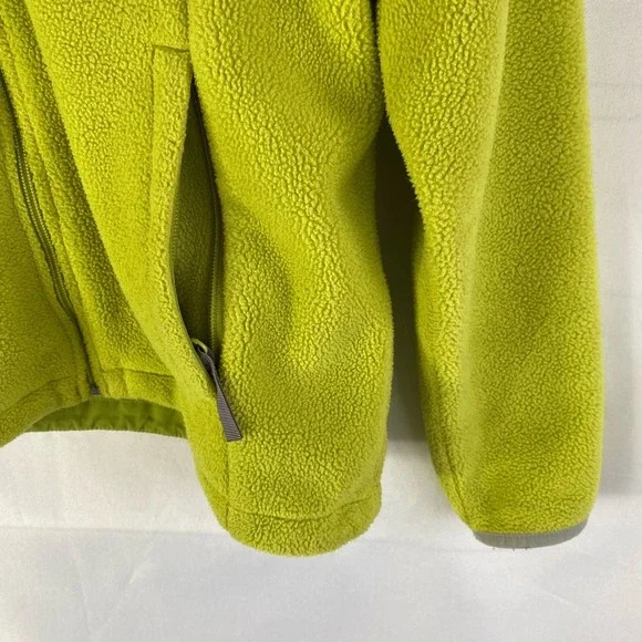 Lands End Thermacheck 300 Fleece Jacket Women S Lime Green Gorpcore Full Zip - Picture 8 of 15